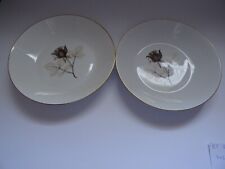 Rosenthal Form 2000 Schattenrose Suppenteller Weiß mit Goldrand D 22,5  2 Stück