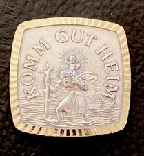 alte Magnetische Plakette Autoplakette Hl. Christophorus - Komm gut Heim