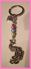 Toller Pfau mit Perlen Schlüsselanhänger Taschenanhänger  NEU  (D10)