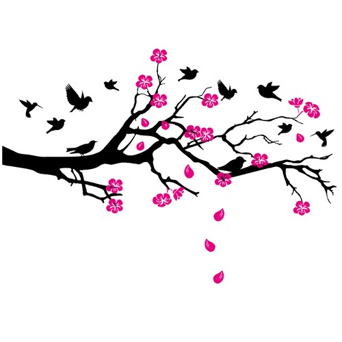Wandtattoo ast mit - wandtattoo,