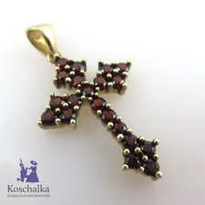 Vintage schöner Granat Kreuz