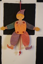 Vintage  Pfifficus  Mehnert Stuttgart Figur  Hampelmann  Handbemalt  Holz  TOP