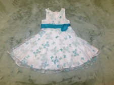 festlich schickes Kleid weiß grün Schmetterlinge Gr. 98 bpc