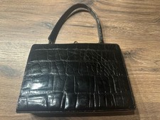 Krokodilleder Handtasche 60er Jahre – Schwarz – Sehr Guter Zustand wie neu 