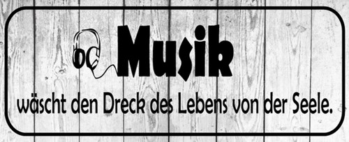 Holzschild 27x10 musik wäscht - musik,