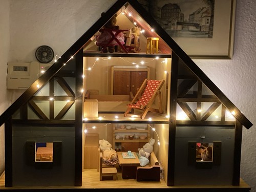 Holz puppenhaus 2 - puppenhaus, 1:12,