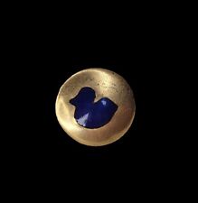 SELTENE FRANCOIS HUGO Ente SCHIAPARELLI GOLDENER KNOPF EMAILLIERT Ente 