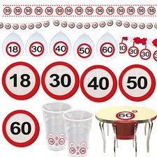 Verkehrsschild Deko Zahl 16 18 25 30 40 50 60 70 Party Partydeko Verkehrszeichen