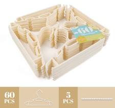 60 Stück Baby Kleiderbügel Beige Kunststoff Kinder Bügel Platzsparend Rockbügel