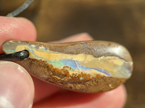Boulder opal kette poliert - boulder,