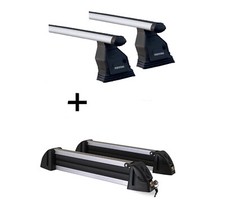 Dachträger Tema+Skiträger Alu 4Paar Ski für für Fiat Multipla Van 5Türer ab 98