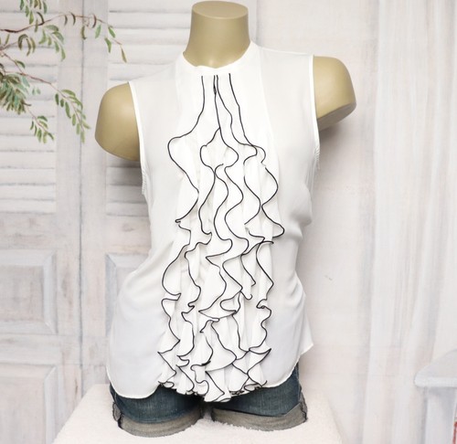 Weiße volant chiffon top - h&m,
