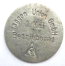 Alu Marke Berlin -Waggon Union GmbH- Wertmarke 1. Mai Betriebsrat