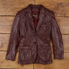 Vintage Etienne Aigner Lederjacke S 80er Blazer Braun Damen