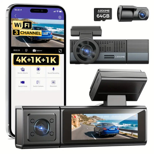 Azdome kanal dashcam - azdome, 3-kanal