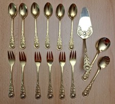 ESMEYER Kaffee und Kuchen Besteck 15 Teile hartvergoldet NEUWw.