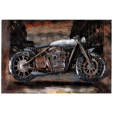Wandbild Metallbild 3D-Bild Motorcycle 60 x 40 cm Relief Unikat Handmade