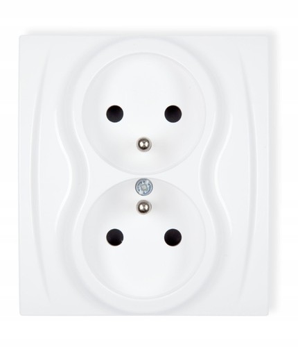 Doppelsteckdose 16a 250v - doppelsteckdose, weiß