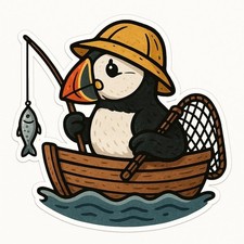 Papageientaucher im Mini-Boot