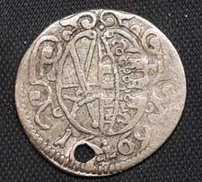 (2757) Sachsen Alb. Linie - 3 Pfennig 1669 Johann Georg II. / selten, gelocht