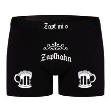 Männer fun Boxershort mit Spruch Lustig Zapfhahn Herren Unterhose mit Bier Motiv