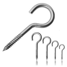 Schraubhaken Edelstahl V2A halbrund Haken Holzgewinde Wäscheleine Deckenhaken