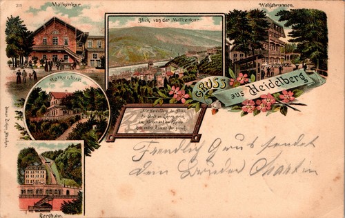 Litho gruss aus - aus, heidelberg