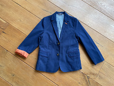 NEU: MINI BODEN Schicker Sakko Blazer Kommunion navy dunkelblau m. orange – 128