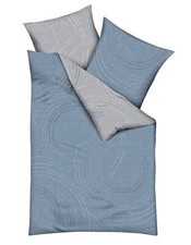 JACK by Kaeppel Fein Biber Bettwäsche 2 tlg. Jaro Taube Blau Grau Kreis Linien