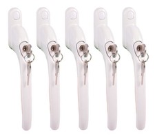 5x Fenstergriff abschließbar Sicherheitsfenstergriff Kindersicherung weiß Set