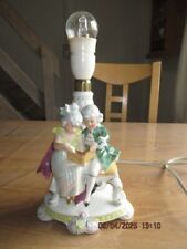 Alte Figurenlampe Porzellan 2 Kinder edle Kleidung Unger & Schneider Gräfenthal