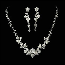 Elegantes Blumen Strass Set