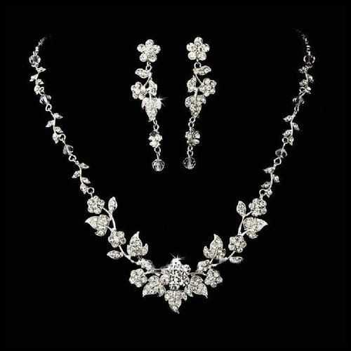 Elegantes blumen strass set - elegantes,