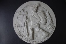 Wandbild Deko Wandrelief Vintage plastisches Wandbild rund Metall