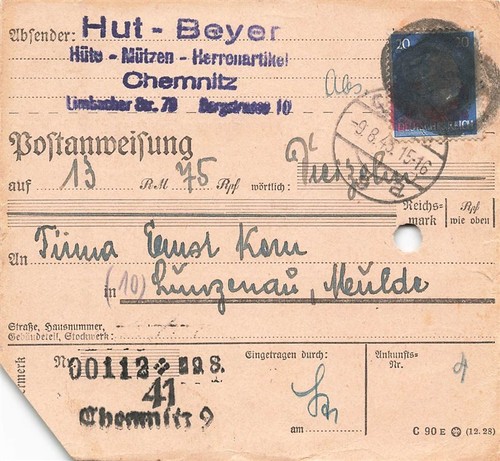 897100 sbz postanweisung mit - postanweisung,