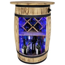 Bar Holztisch mit großer Platte Schankanlage mit LED RGB