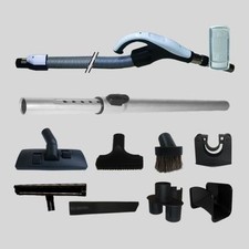 Profi Saugschlauchset Drehend m. Ein-/Ausschalter 4 Längen f. Zentralstaubsauger