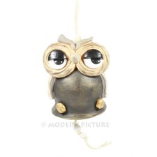 Windspiel aus Keramik Eule handgefertigt und Hand bemalt