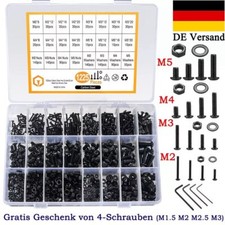 1225tlg Linsenkopfschrauben Muttern Sortiment Satz M2 M3 M4 M5 Innensechskant.