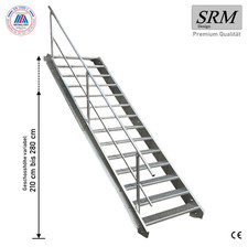 14 Stufen Stahltreppe Breite