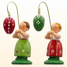 WEHA Ostermädchen verschieden farbige Ostereier 2-teilig Erzgebirge neu 2025