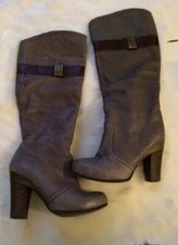 Tommy Hilfiger Leder Stiefel grau braun Gr. 36 37