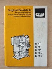 Hatz Dieselmotor E71 E75 E 78 780 E 786 Original Ersatzteilliste
