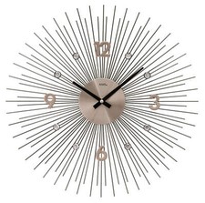 AMS -Anthrazit 50cm- 9610 Moderne Wanduhr mit Quartzwerk, batteriebetrieben