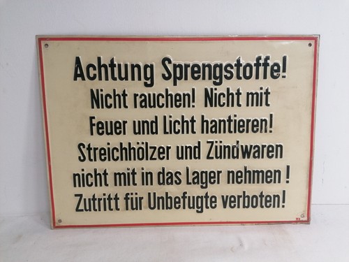 Original blechschild achtung - original, blechschild: