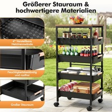 Rollregal Servierwagen Küchenwagen Obstregal Gemüseregal Etagenwagen mit Rollen