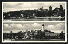 Unterschondorf, Uferpartie mit Kirche, Oberschondorf, Ansichtskarte 