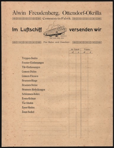 Zeppelin rechnung cementfabrik - zeppelin,