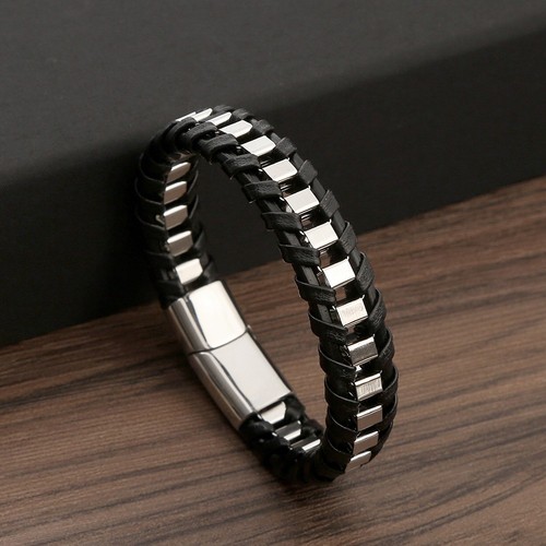 Herren kordelarmband edelstahl - herren,