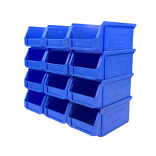 12x SSI Schäfer LF 211 ZW Sichtlager Box Lagerfix Blau Kunststoff Gebraucht #2